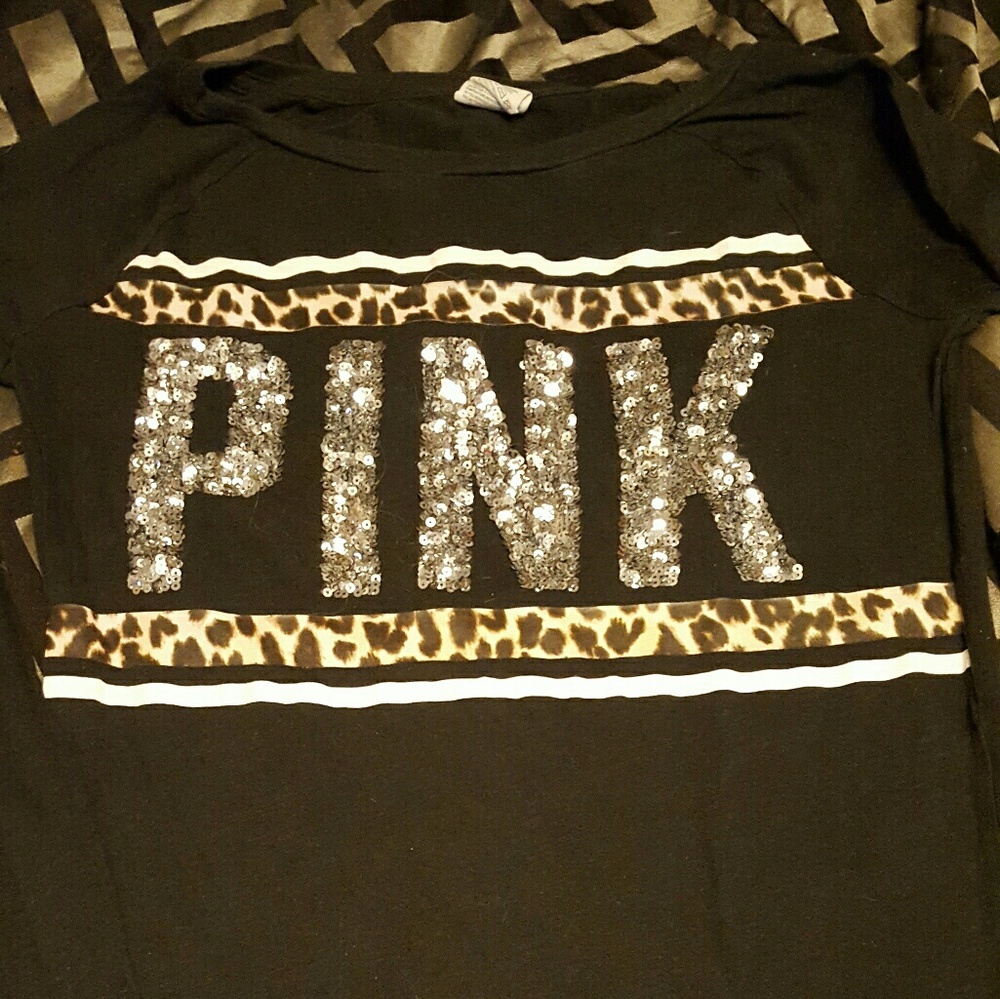 Pink bling long sleeve shirt